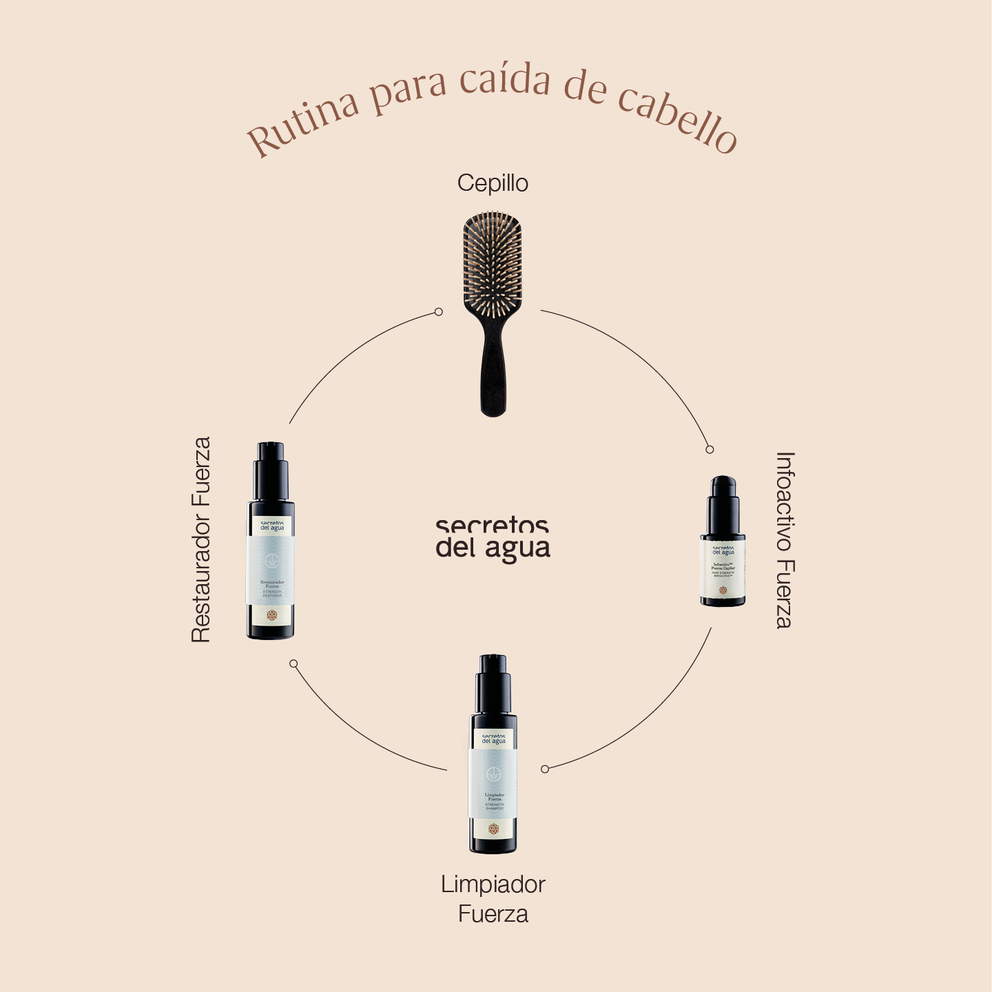 rutina para la caida del cabello Secretos del Agua
